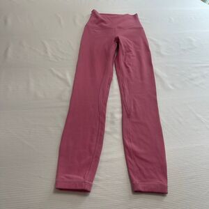 Lululemon Pink Align High Rise Cropped Crop Leggings Size 0 LW5CTCS